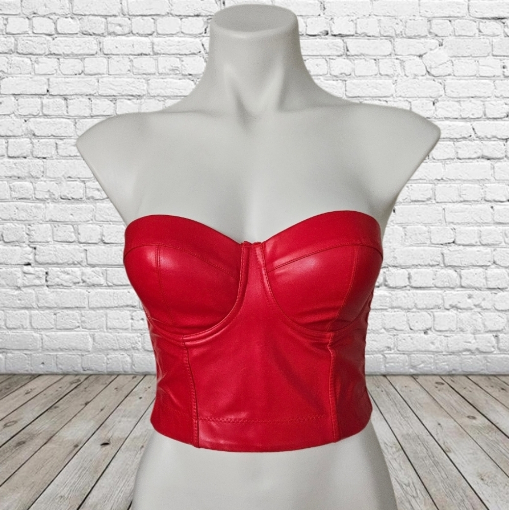 European and American Style Suit with Leather Camisole Sexy Tube Top